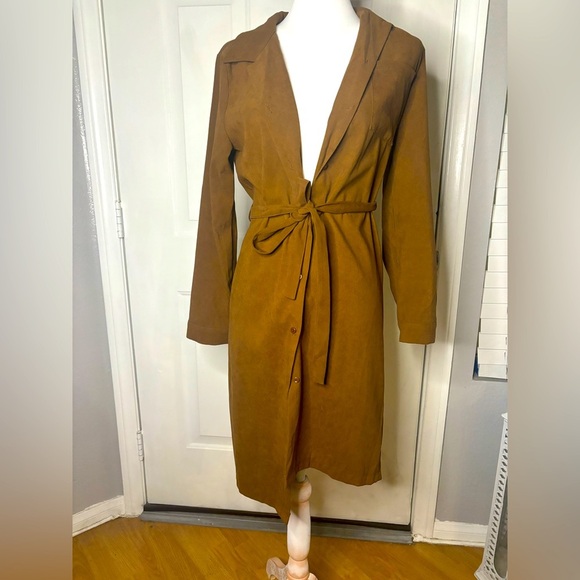ordinary holiday Jackets & Blazers - Ordinary holiday | EUC size sm-med | chocolate brown faux suede trench coat